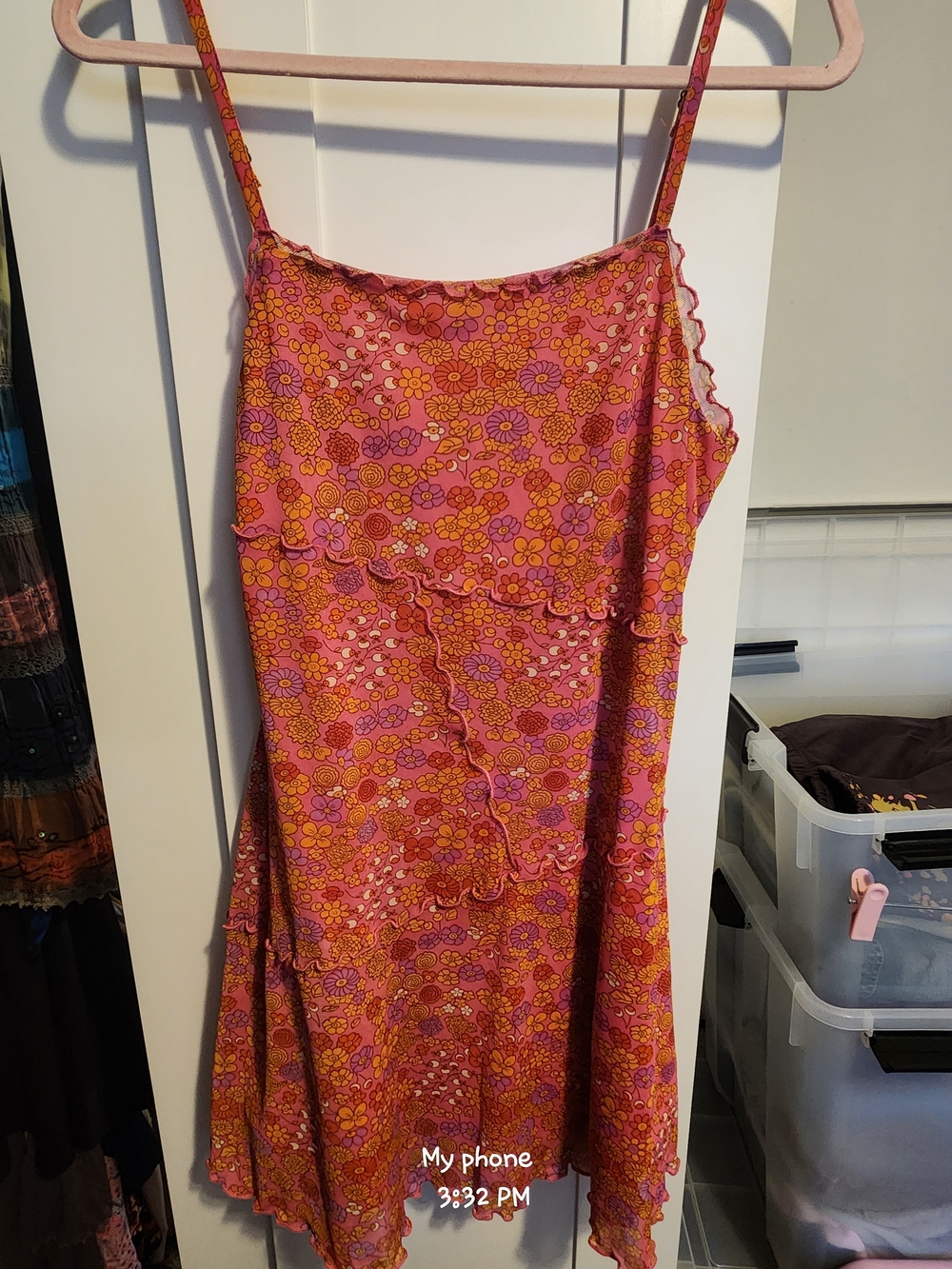 wild fable Pink and Orange Floral Slip Dress